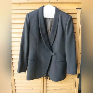 Saville Suit Petite 100% Wool Blazer in Black